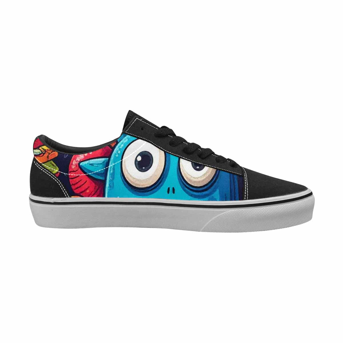 WOMEN'S Cartoon Monster Character Canvas Lace-Up Neon Fantasy Custom Sneakers