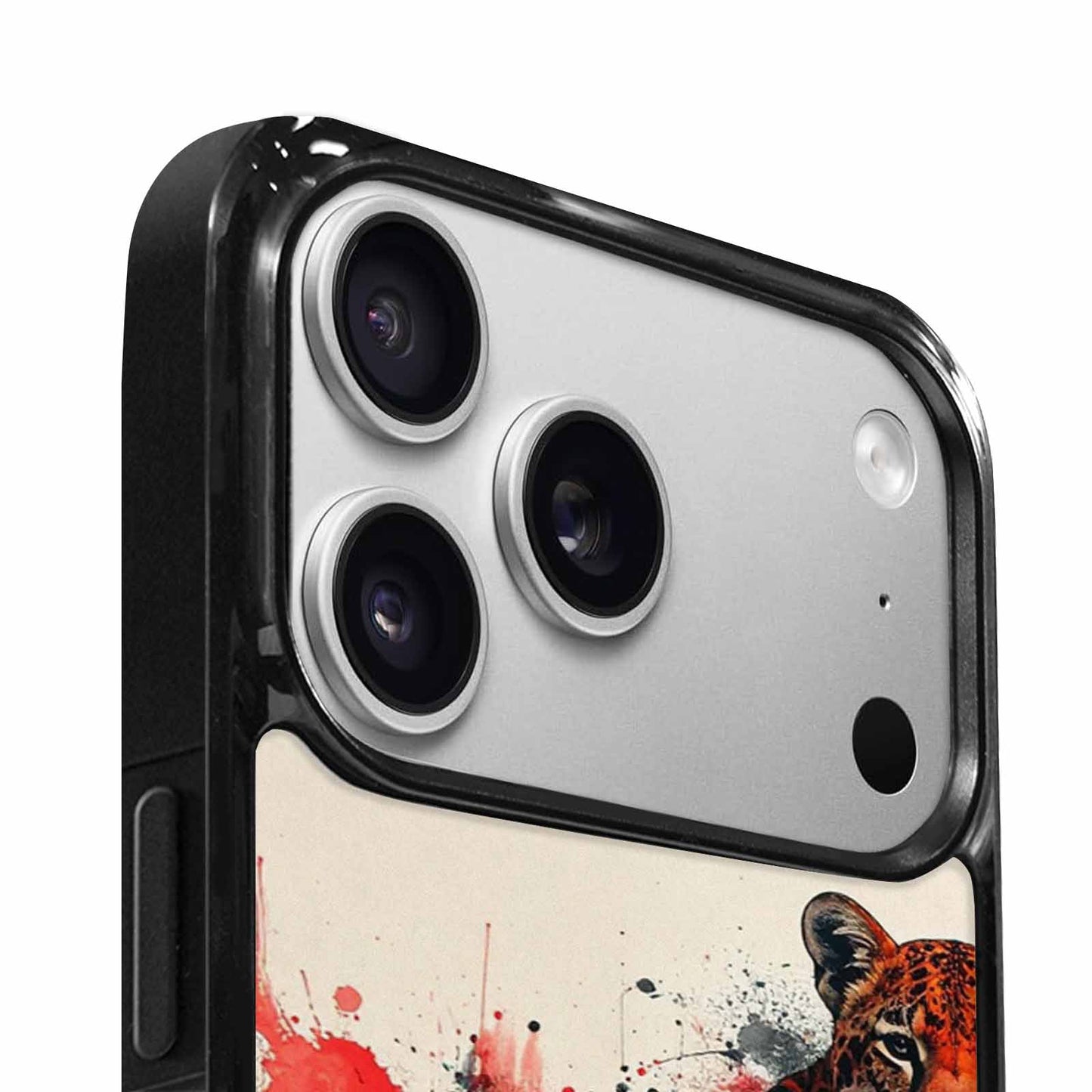 iPhone 17 Pro Case — Animal Print Black Red Ink Animal, Custom Art Phone Cover