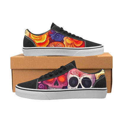 MEN'S Skull Canvas Lace-Up Wallpaper Art Custom Sneakers