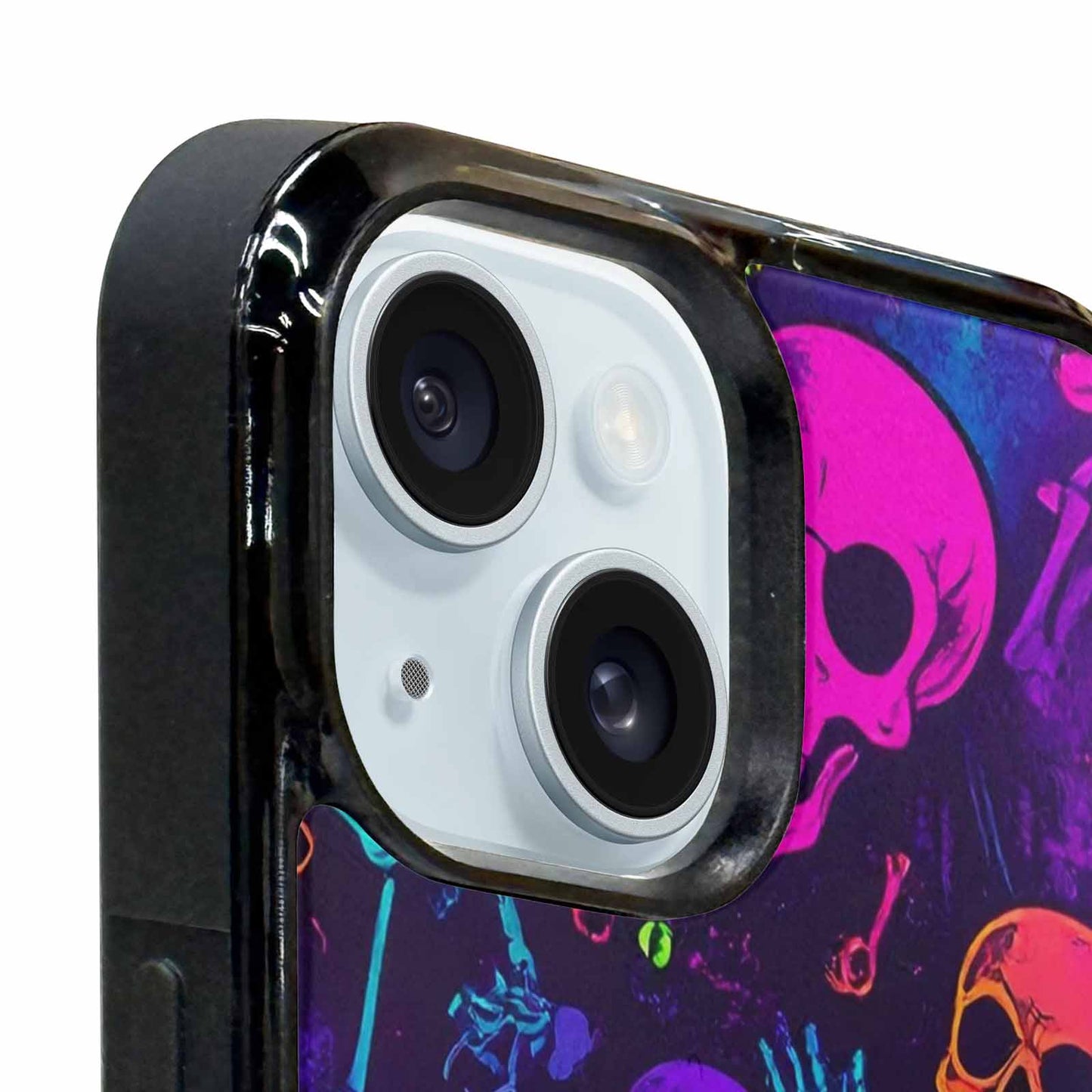 iPhone 15 Plus Case — Glowing Skeleton Pattern Hundreds Of Small, Custom Designed Case Cover