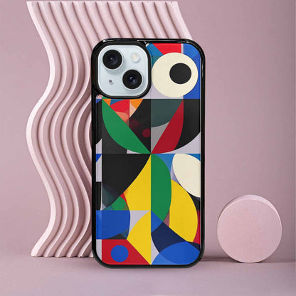 iPhone 15 Case — 1960s Mod Cartoon Art Pattern, Custom Print Case Cover