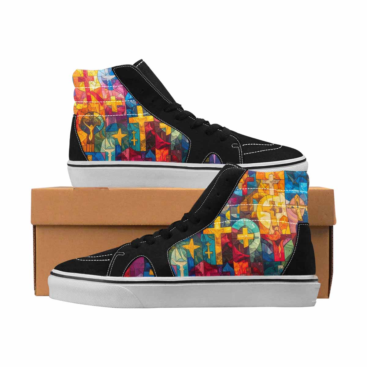 MEN'S Jesus High Top Canvas One Of A Kind Dark Academia Custom Printed Shoes
