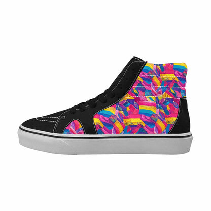MEN'S Pansexual Flag Color High Top Canvas Vivid Custom Sneakers