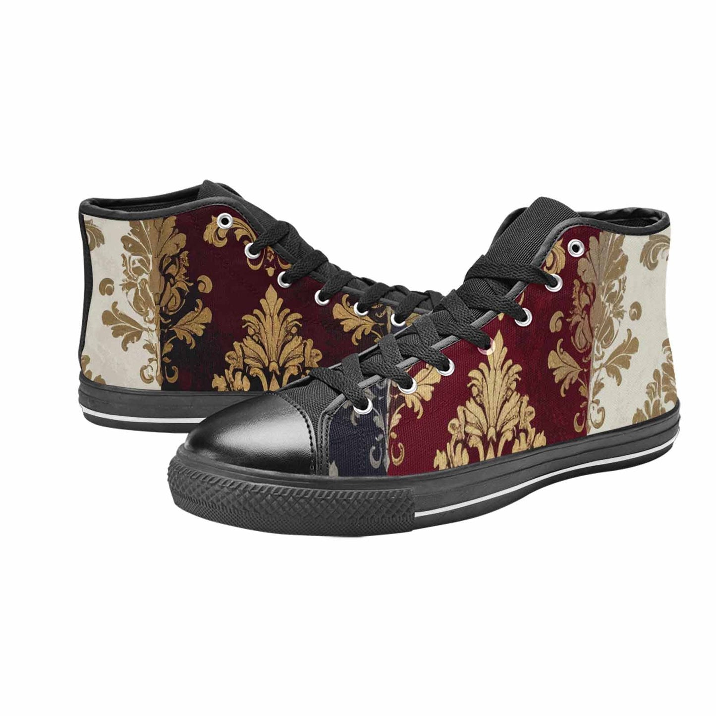 MEN'S Damask Ornamental Wallpaper High Top Canvas Aesthetic Sneakers