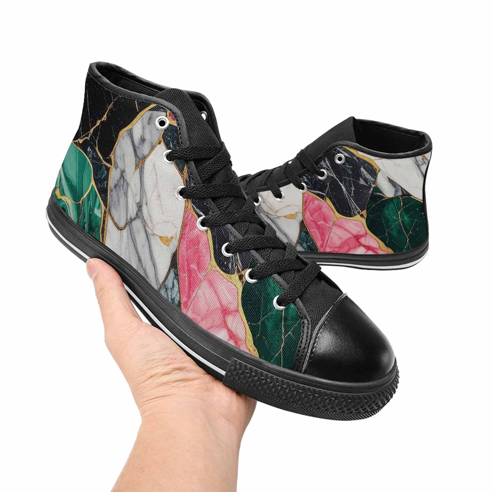 MEN'S Marble Stone Texture High Top Canvas Aesthetic Sneakers