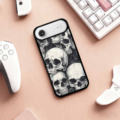 iPhone 17 Air Case — Skulls Classic Black White Small Gothic, Custom Made Phone Cover