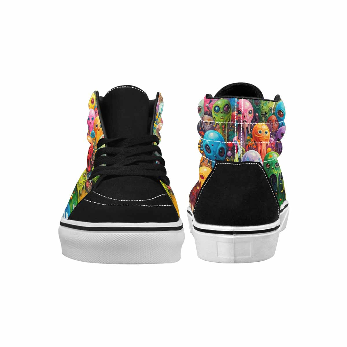 MEN'S Aliens  Camo Melting High Top Canvas Vivid Custom Sneakers