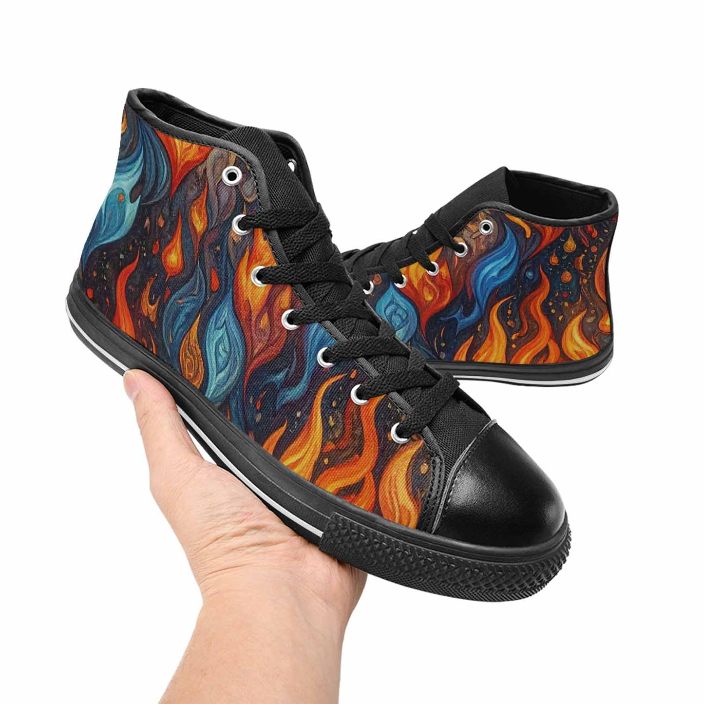 MEN'S Fire Flame High Top Canvas Dreamcore Custom Sneakers