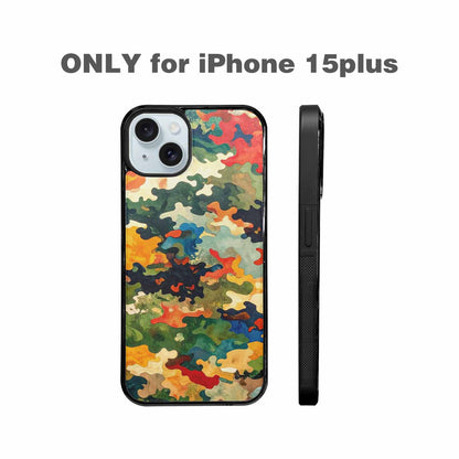 iPhone 15 Plus Case — Camo Patches Full Color Vibrant Camo, Personalized Phone Case
