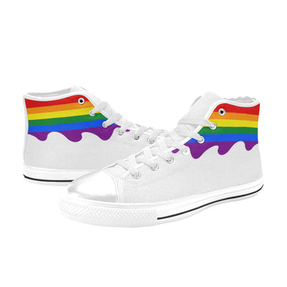 WOMEN'S Cc Pride Lgbt Flag High Top Canvas Aesthetic Custom Sneakers