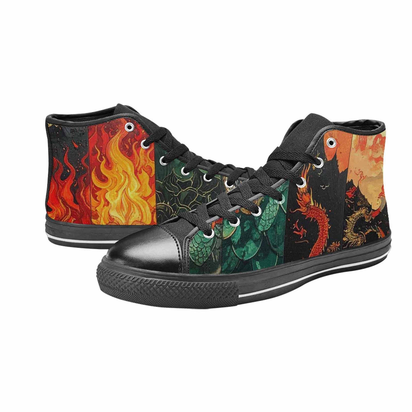 MEN'S Dragon Scale Fantasy High Top Canvas Wallpaper Art Sneakers