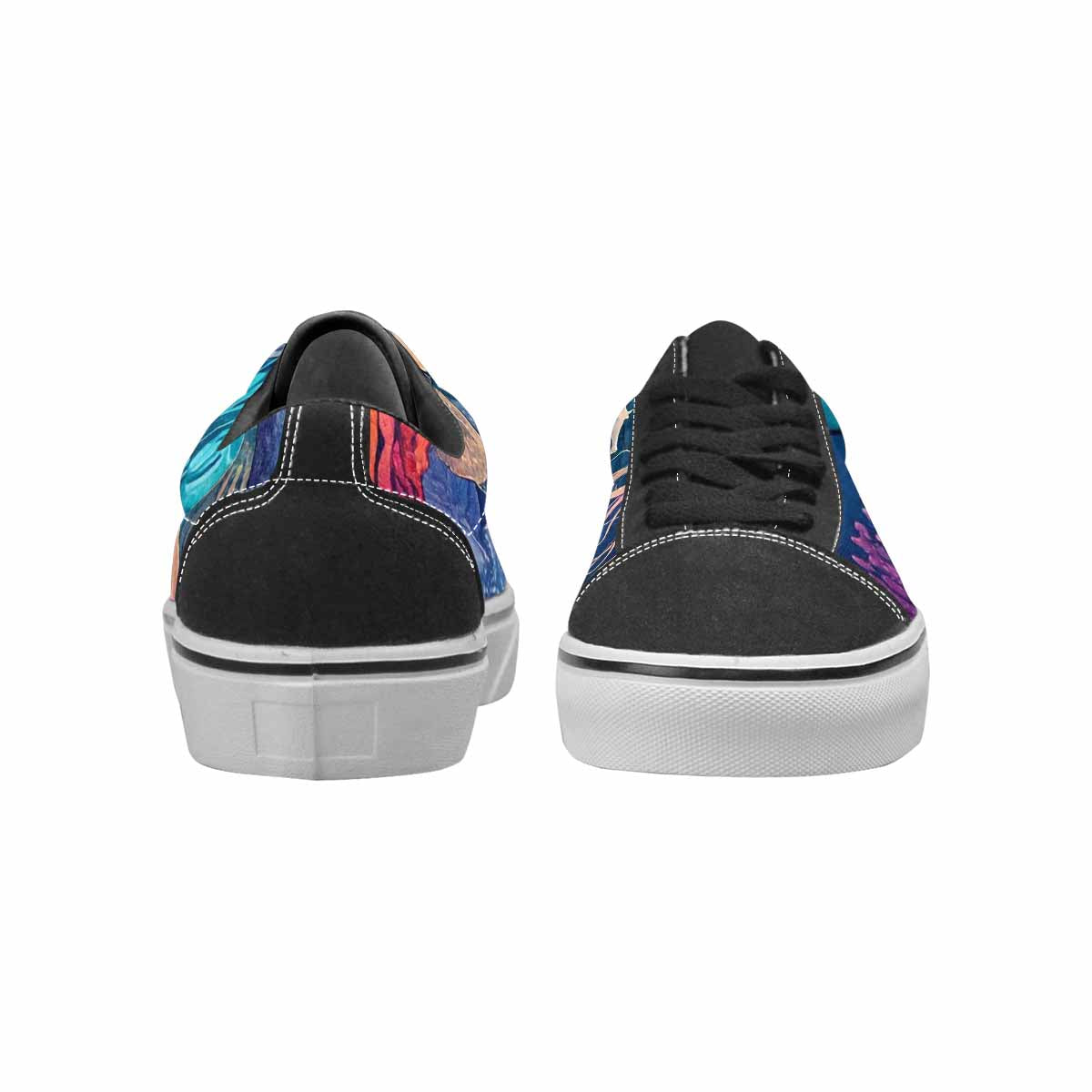 WOMEN'S Fish Scale Coral Canvas Lace-Up Dark Academia Custom Shoes