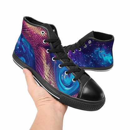 MEN'S Galaxy Snake Print High Top Canvas Vivid Sneakers