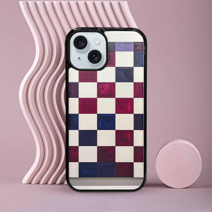 iPhone 15 Case — Checkerboard Print, Customized Protective Case
