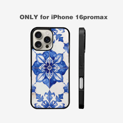 iPhone 16 Pro Max Case — Talavera Tile Floral, Unique Phone Case Design