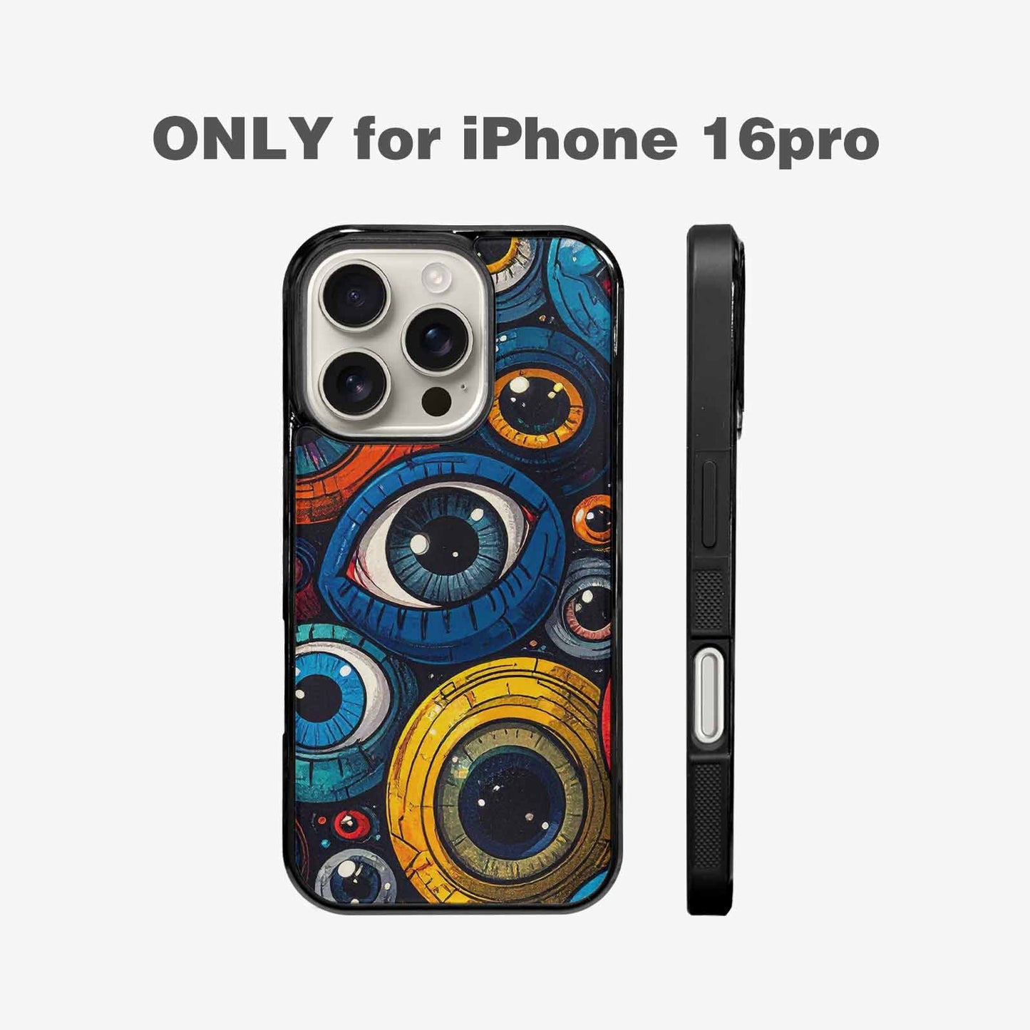 iPhone 16 Pro Case — Cartoon Eyeballs, Custom Print Case Cover