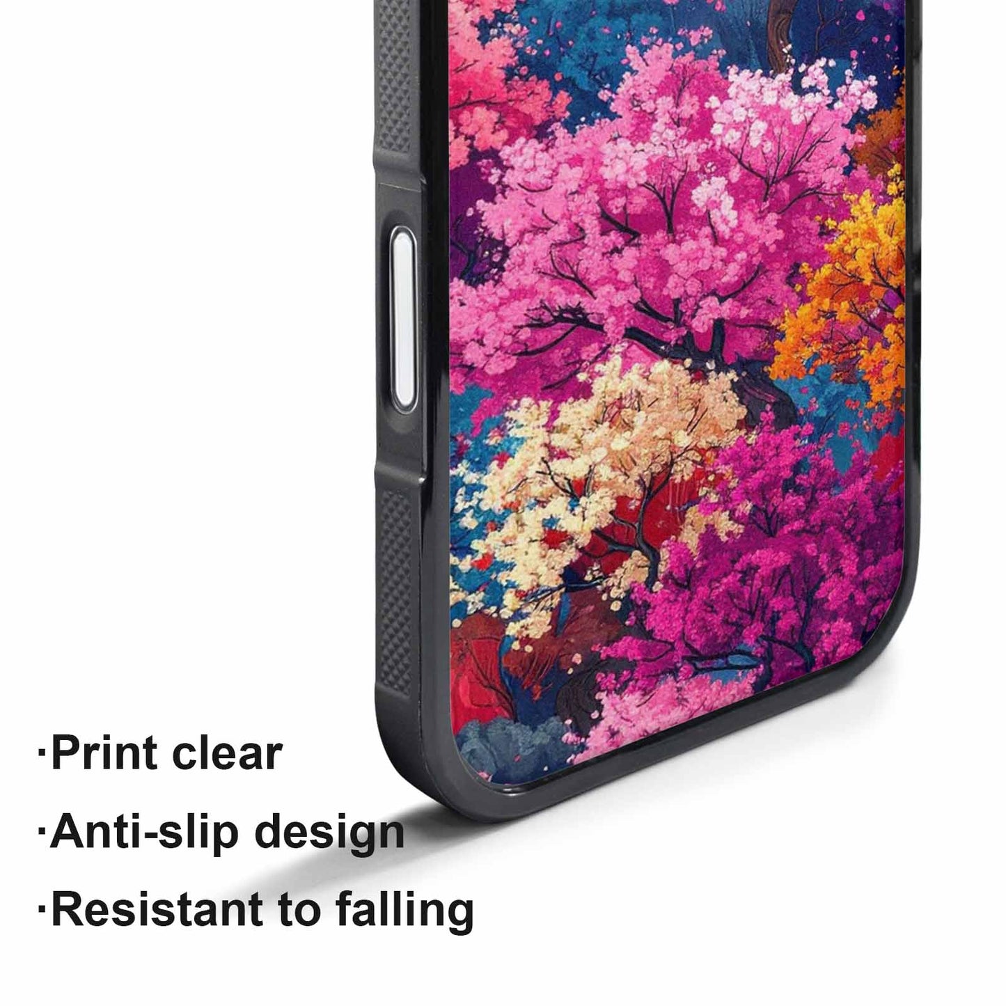 iPhone 17 Pro Max Case — Cherry Blossom Branch Pattern Original Art, Custom Designed Case Cover