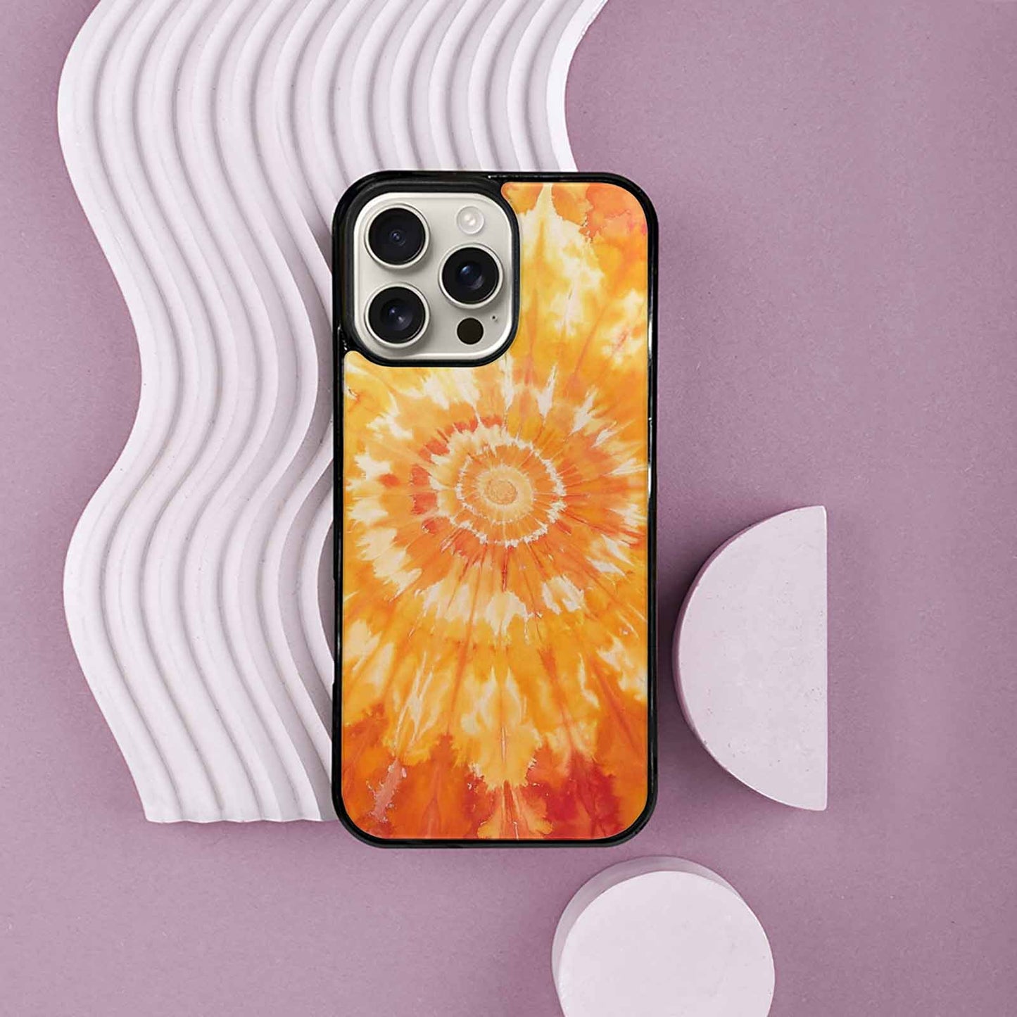 iPhone 16 Pro Max Case — Ombre Tie Dye Warm, Custom Designed Case Cover