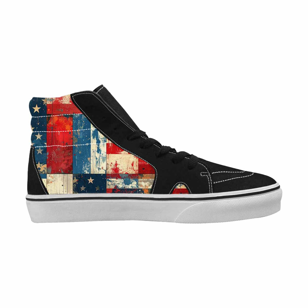 WOMEN'S American Flag Stars High Top Canvas Vivid Custom Sneakers