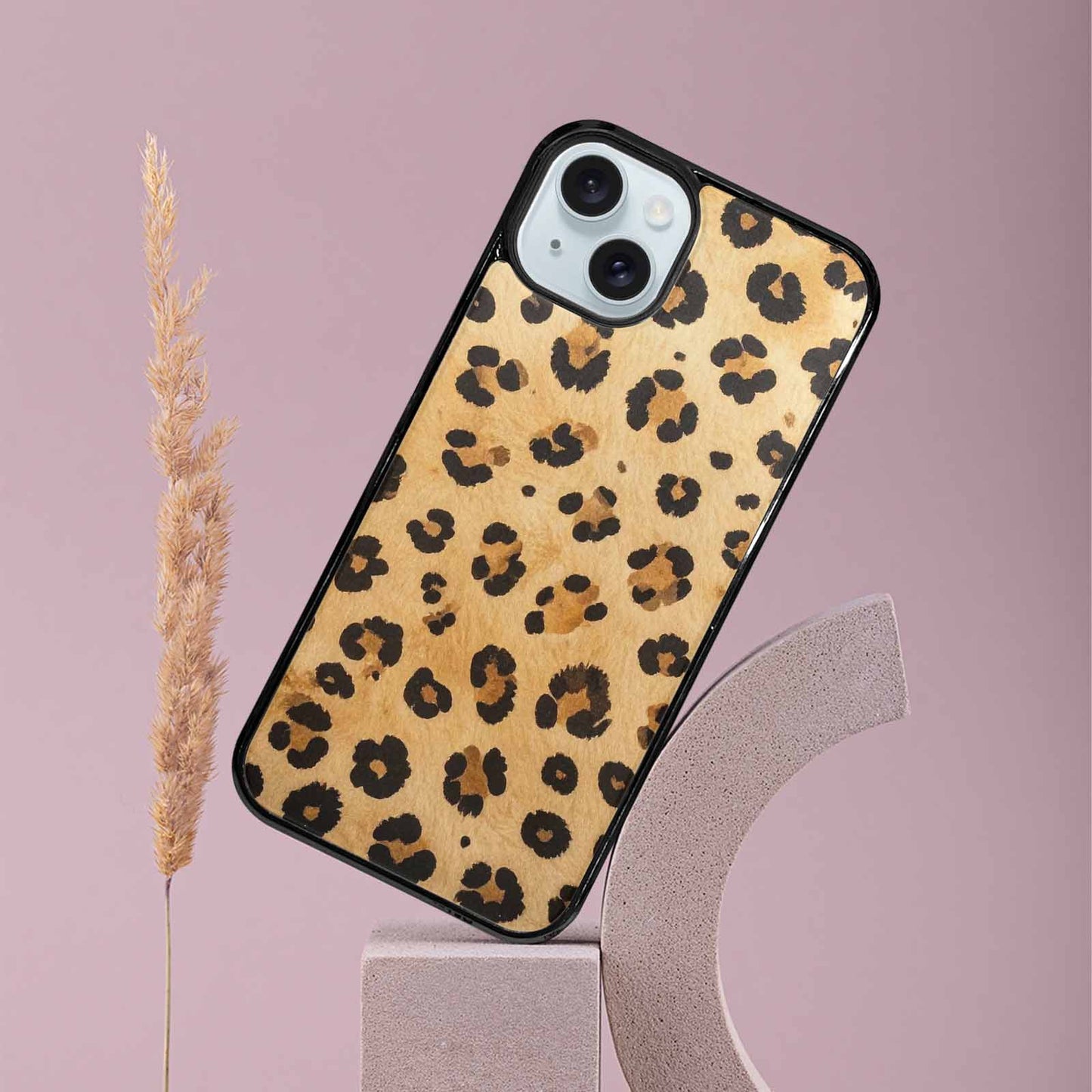 iPhone 15 Plus Case — Cheetah Print Sandy Tan Base With, Custom Print Case Cover
