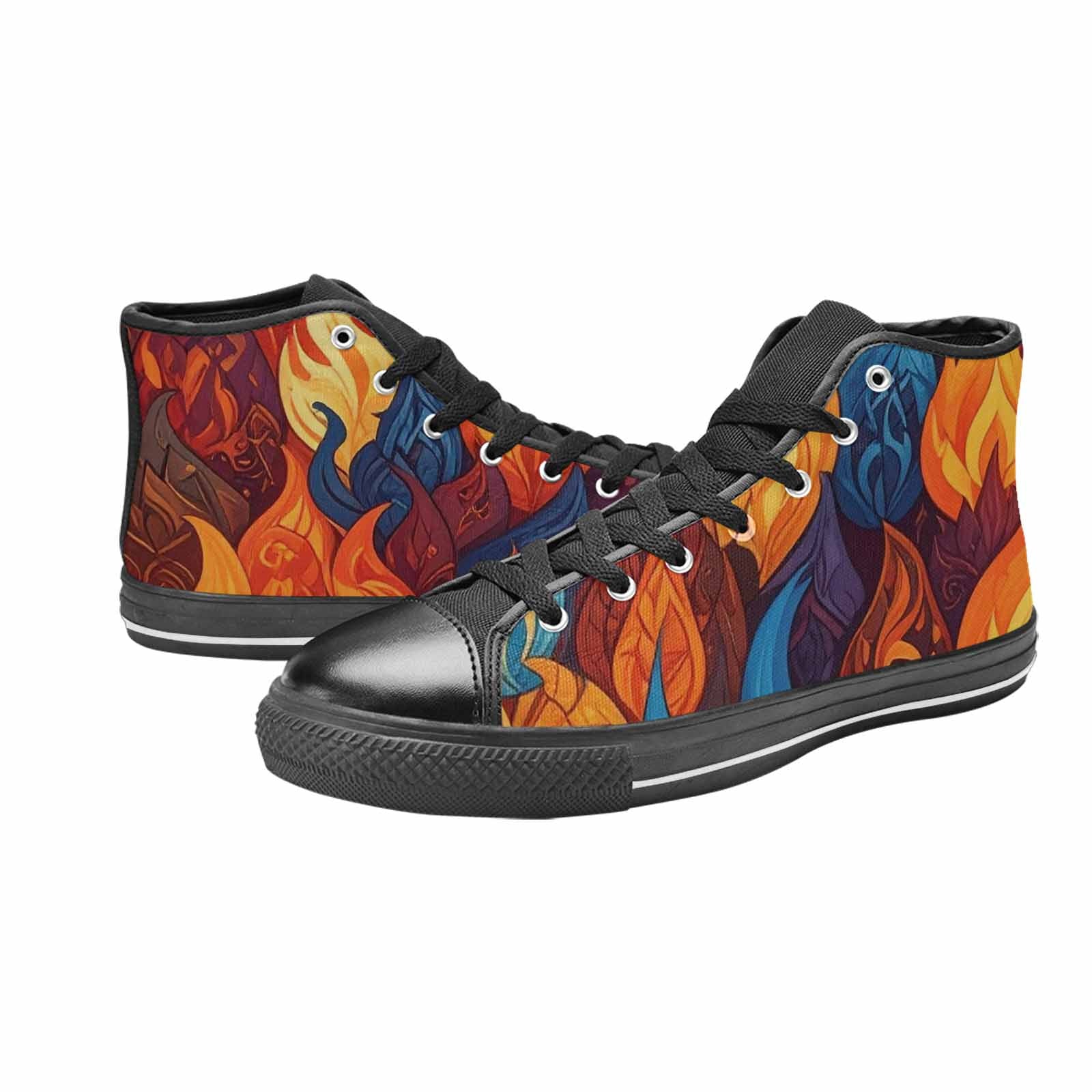 MEN'S Fire Flame High Top Canvas Dreamcore Custom Sneakers