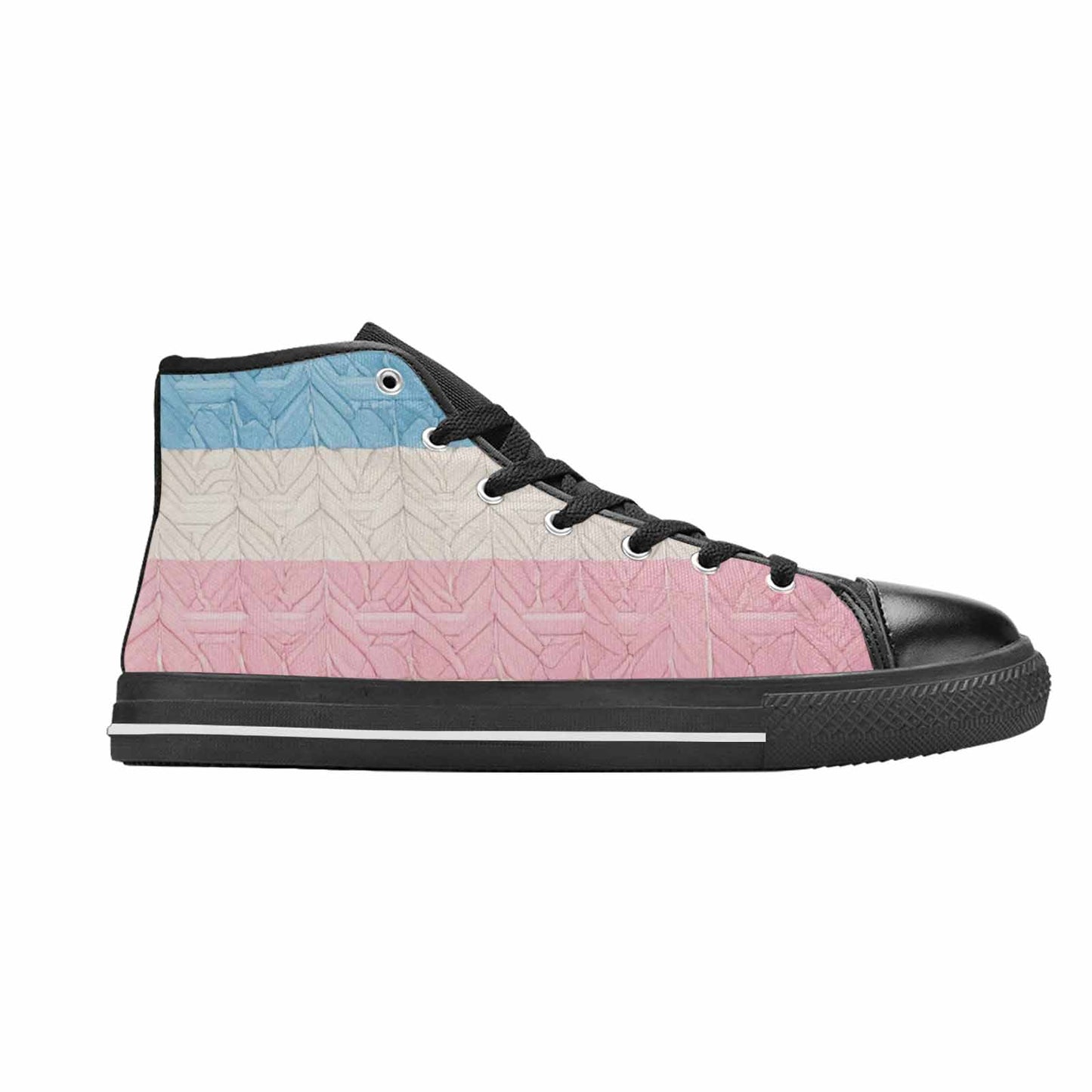MEN'S Transgender Flag Color High Top Canvas Neon Fantasy Shoes