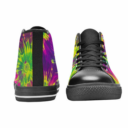 WOMEN'S Tie Dye - High Top Canvas Grunge Custom Sneakers