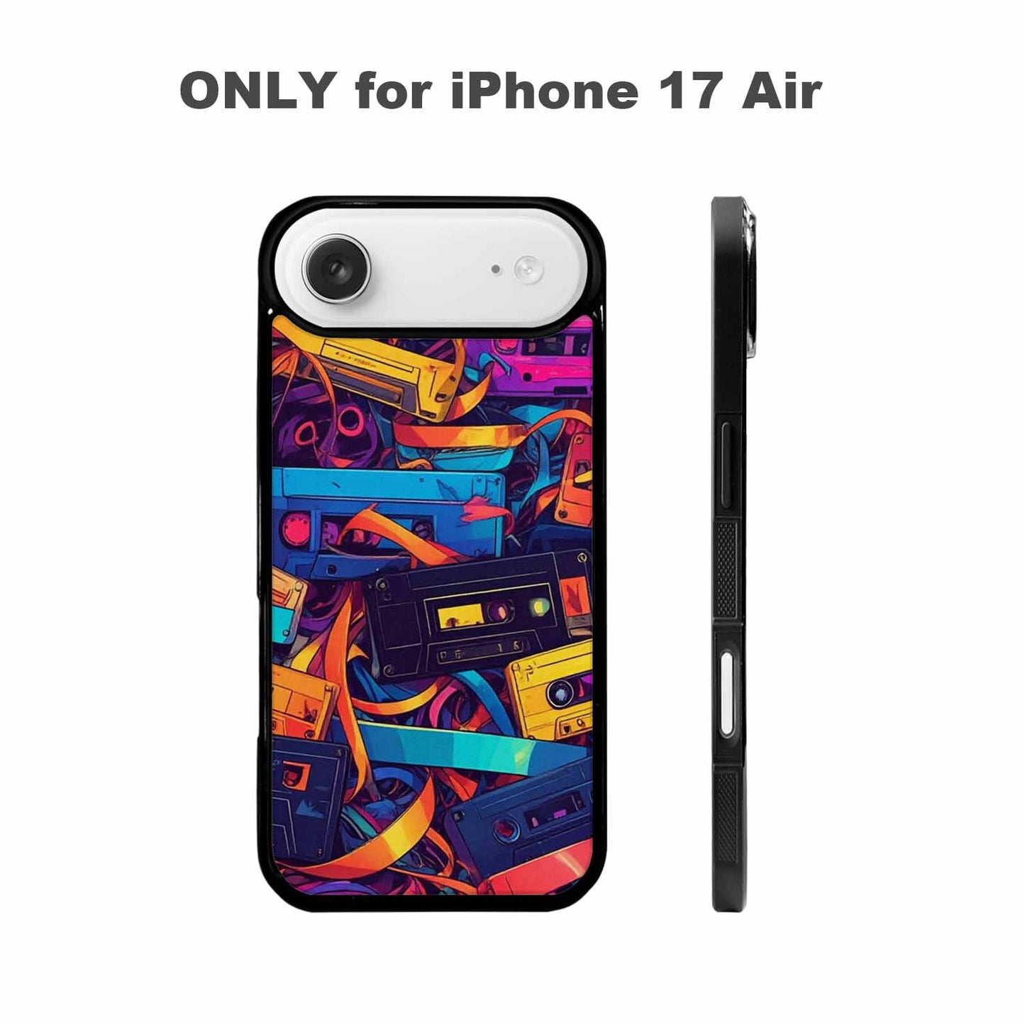 iPhone 17 Air Case — Retro Cassette Tape Pattern Hundreds Retro, Unique Phone Case Design