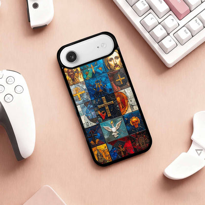 iPhone 17 Air Case — Jesus Face Small Cross And Original, Custom Printed Phone Case