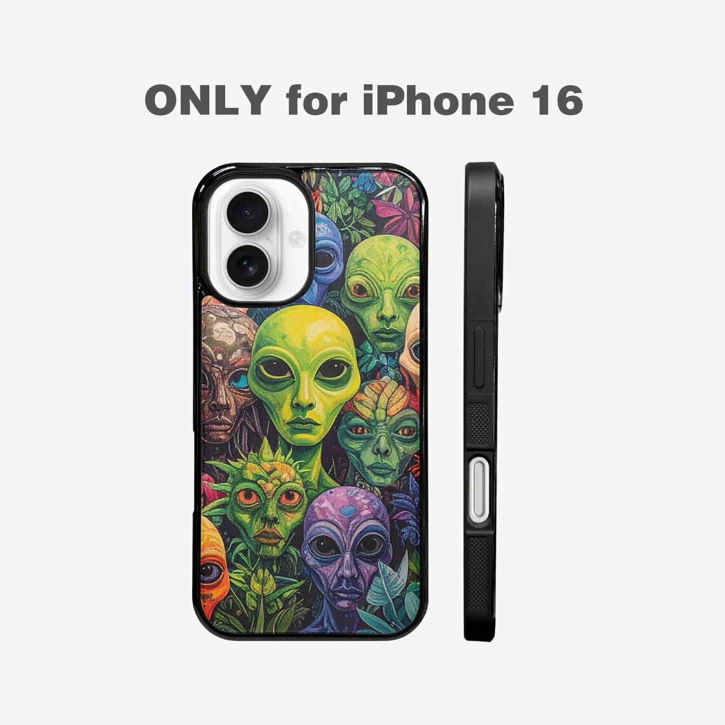iPhone 16 Case — Aliens Pattern Hundreds Of Sma, Custom Phone Case