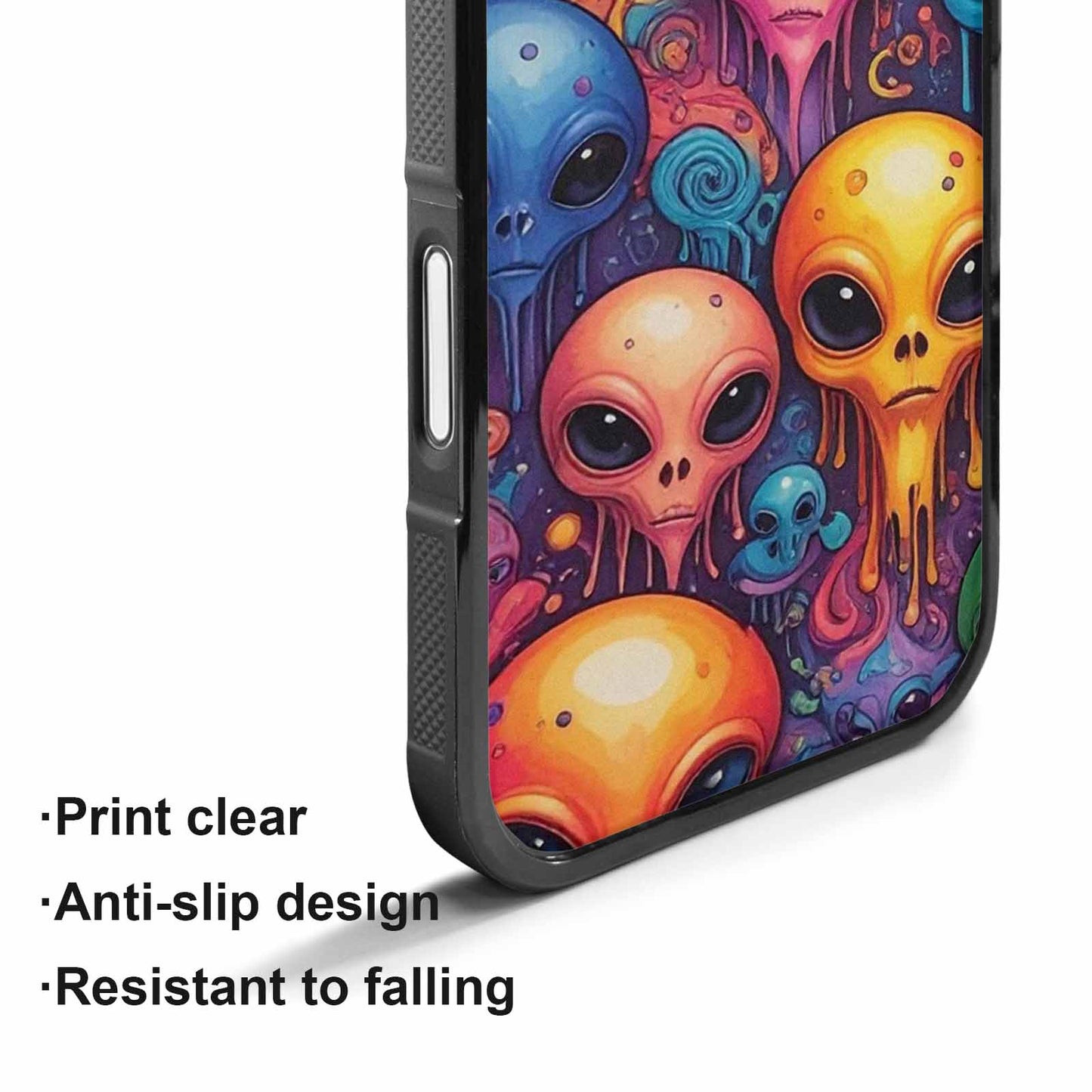 iPhone 17 Case — Melting Aliens Pattern Alien Scifi, Custom Art Phone Cover