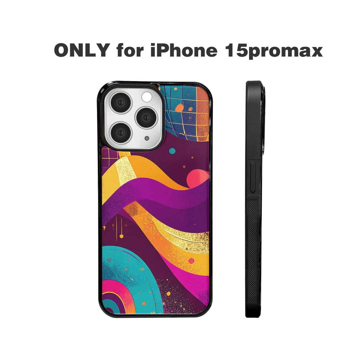 iPhone 15 Pro Max Case — 1970s Disco Art Pattern, Custom Print Case Cover