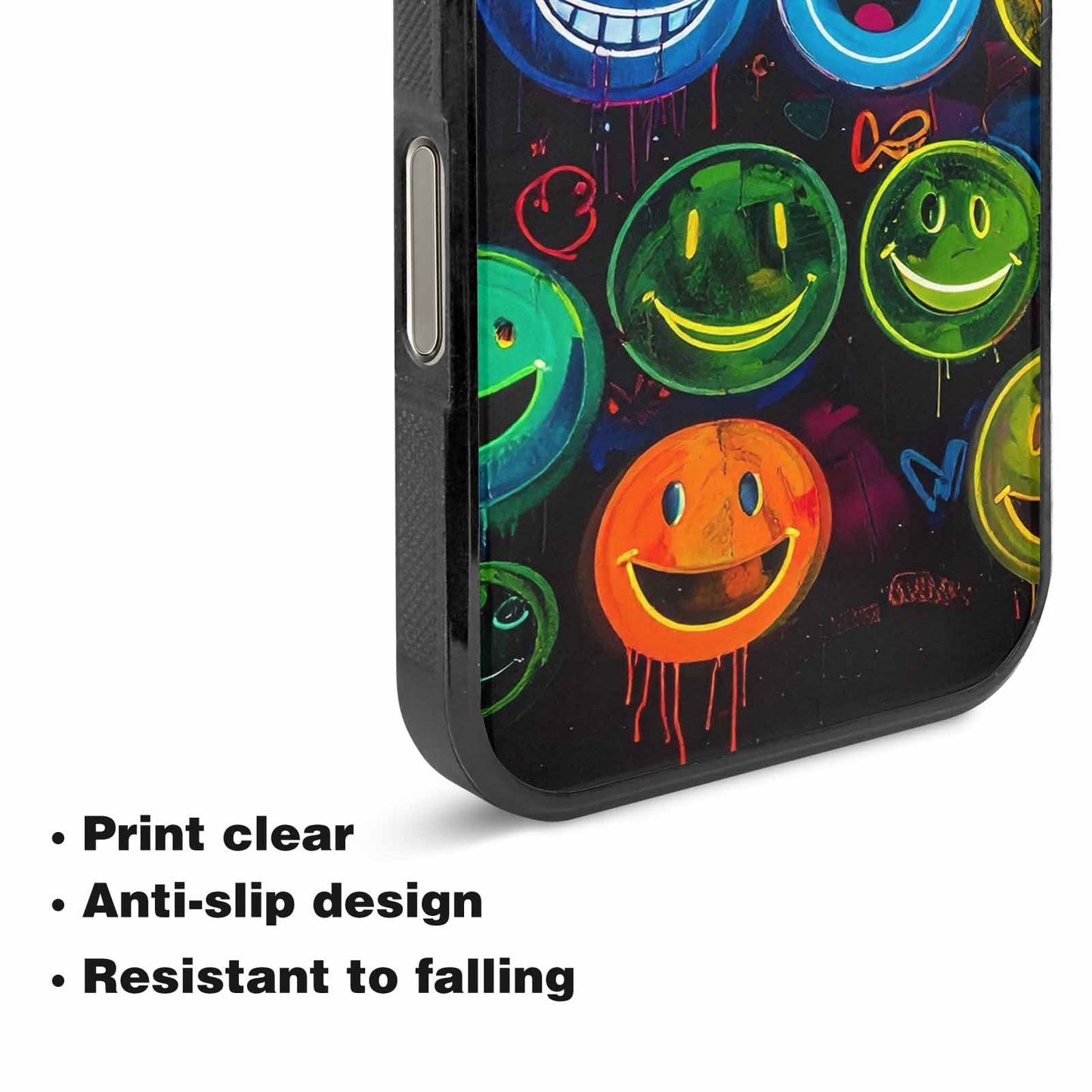 iPhone 16 Pro Case — Smiley Faces Glow Smiley Faces Pattern, Custom Designed Case Cover