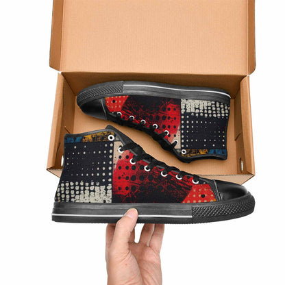 WOMEN'S Comic Book Halftone High Top Canvas Y2K Custom Sneakers