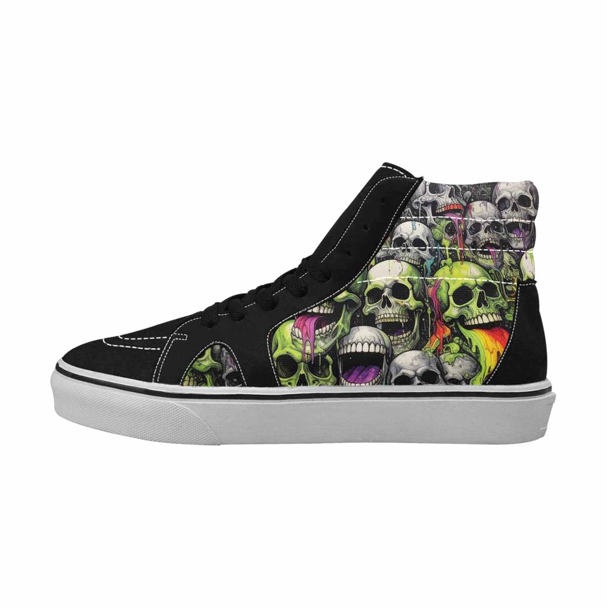 MEN'S Rainbow From Skull S High Top Canvas Vibrant Chaos Sneakers