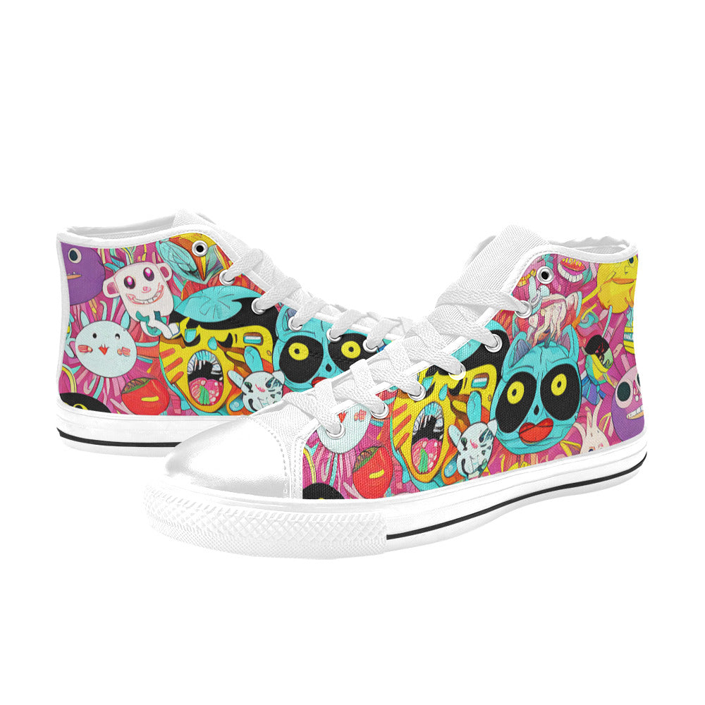 MEN'S Crazy Illustrations 2 Men’S High Top Canvas Wallpaper Art Shoes