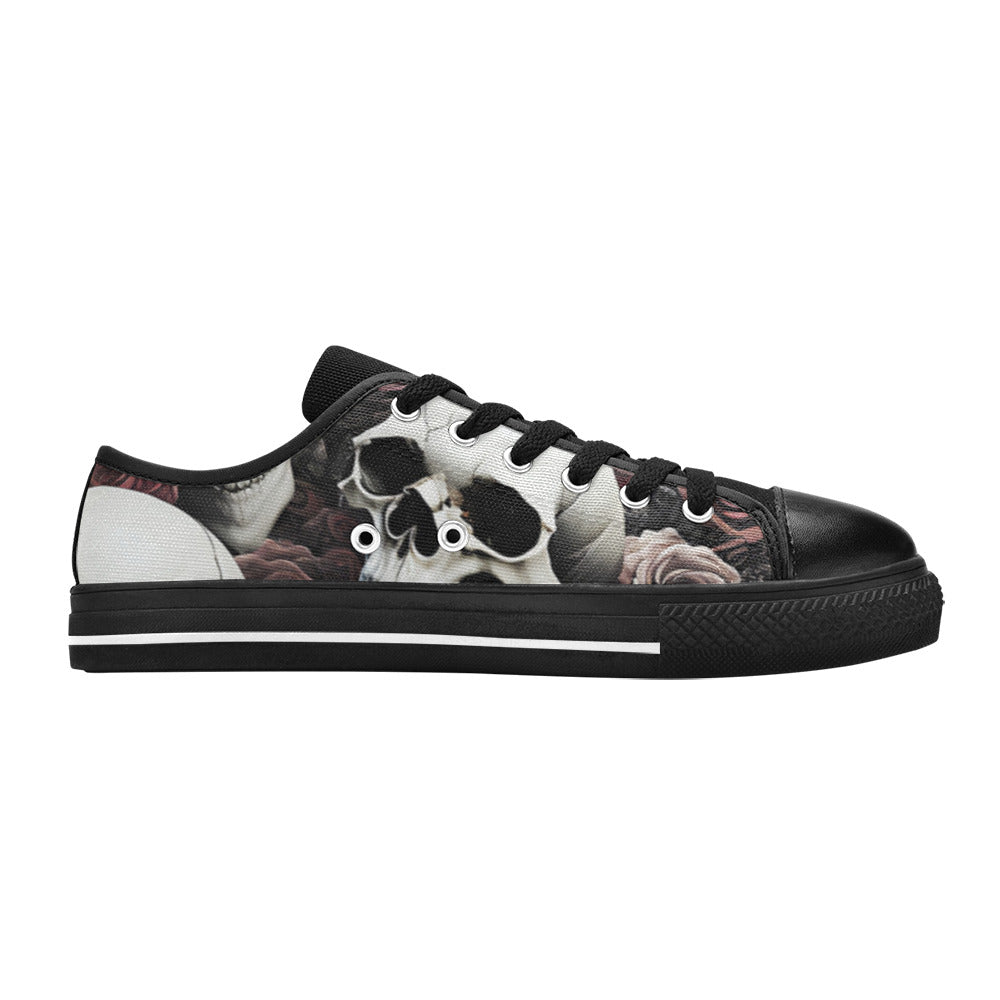 WOMEN'S Rose Skulls Dark 7 Canvas Dark Academia Shoes