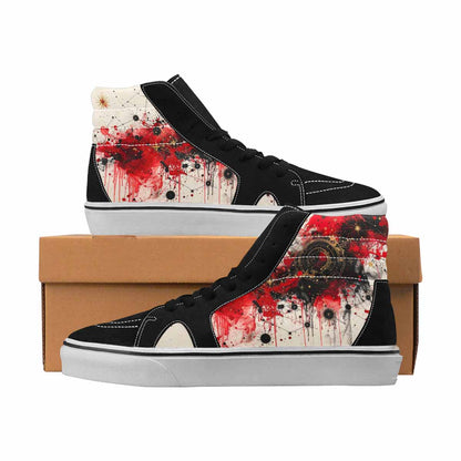 MEN'S Zodiac Black & Red Ink High Top Canvas Artist-designed Y2K Custom Kicks