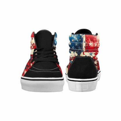 WOMEN'S Patriotic High Top Canvas Custom Design Vivid Shoes