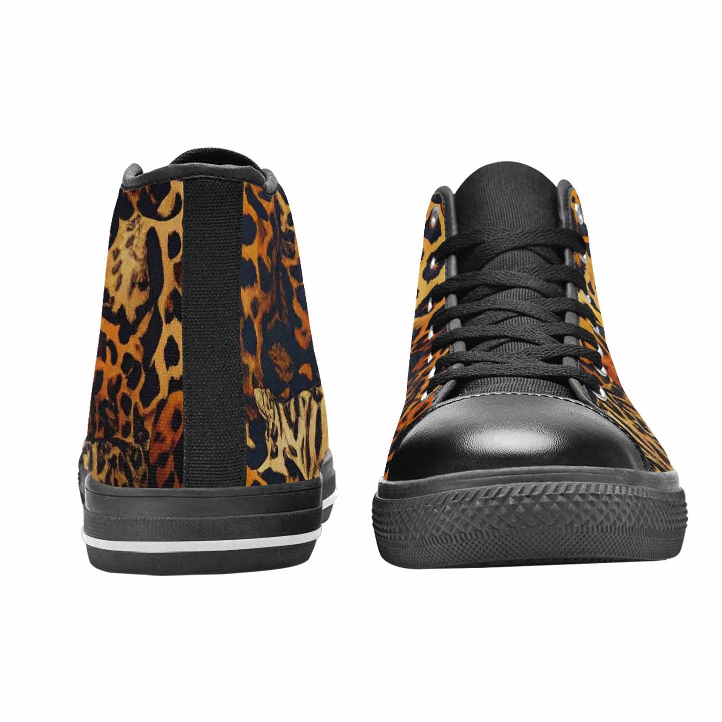 MEN'S Animal Print High Top Canvas Wallpaper Art Shoes