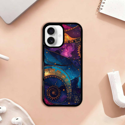 iPhone 17 Case — Steampunk Galaxy Art Seamless Galaxy Space, Unique Phone Case Design