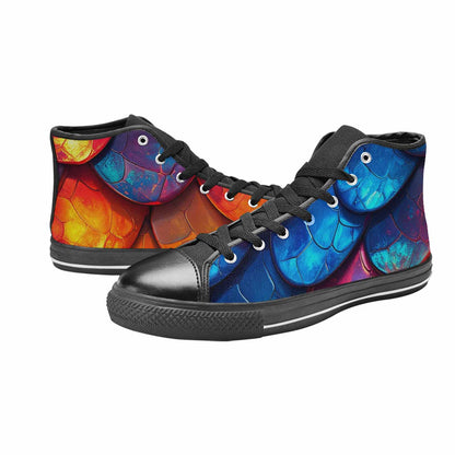 MEN'S Dark Snake Print High Top Canvas Y2K Custom Sneakers
