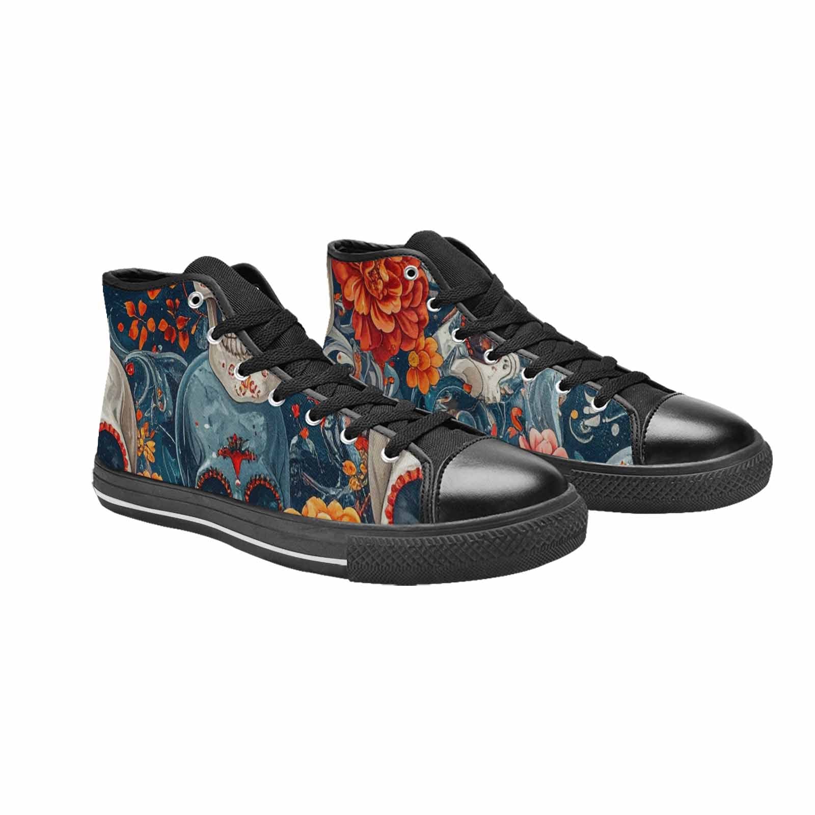 WOMEN'S Marble Skull High Top Canvas Aesthetic Shoes