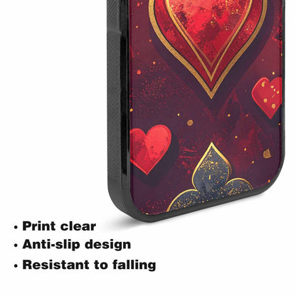 iPhone 15 Plus Case — Playing Card Suits Pattern Poker Chips, Personalized Phone Case