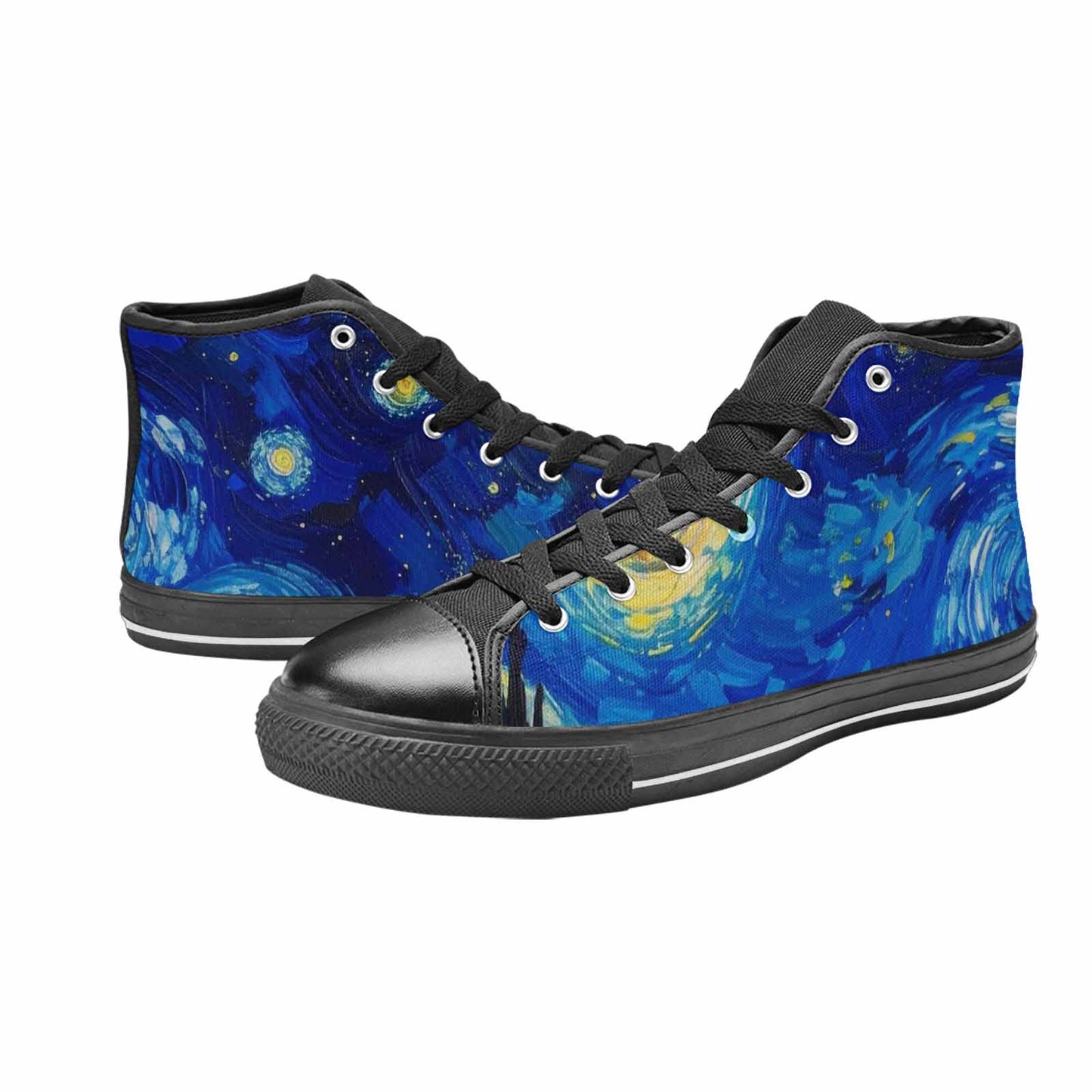 WOMEN'S Starry Night Van Gogh High Top Canvas Aesthetic Custom Shoes
