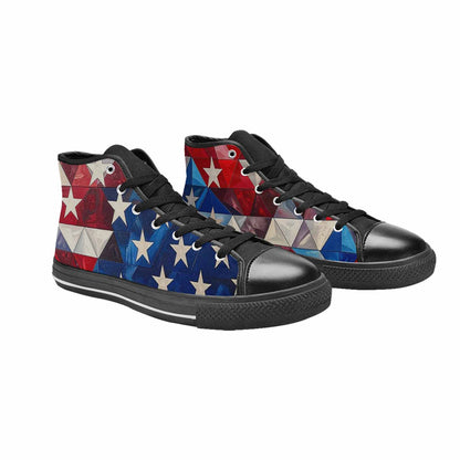 MEN'S American Flag Stars High Top Canvas Dark Academia Shoes
