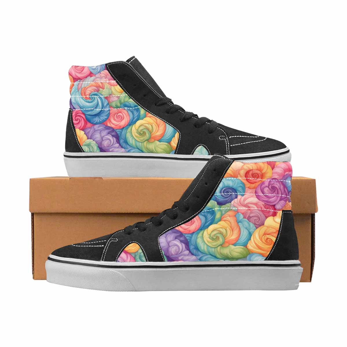 WOMEN'S Tie Dye High Top Canvas Graphic Print Y2K Original Art Sneakers
