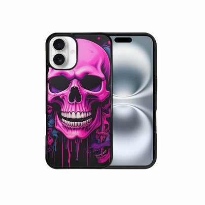iPhone 16 Plus Case — Pink Purple Skeletons Neon Drip Melting, Unique Phone Case Design