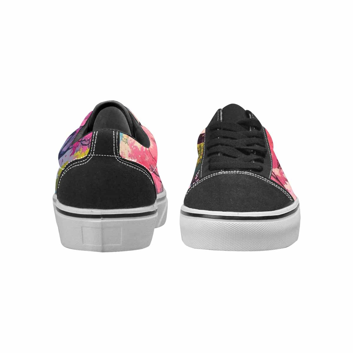 WOMEN'S Cherry Blossom Branch Cherry Lace-Up Canvas Wallpaper Art Custom Sneakers