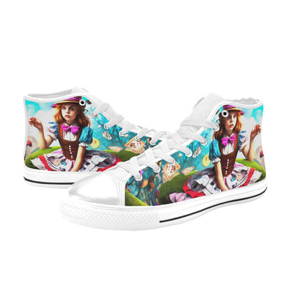 MEN'S Creepy Wonderland Character Surreal High Top Canvas Vibrant Chaos Custom Shoes